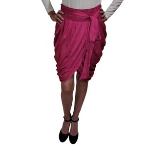 BCBGMaxAzria silky pink draped skirt